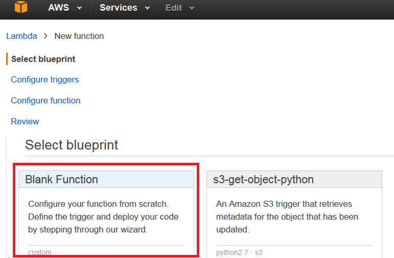 lambda-blueprint - aws lambda tutorial