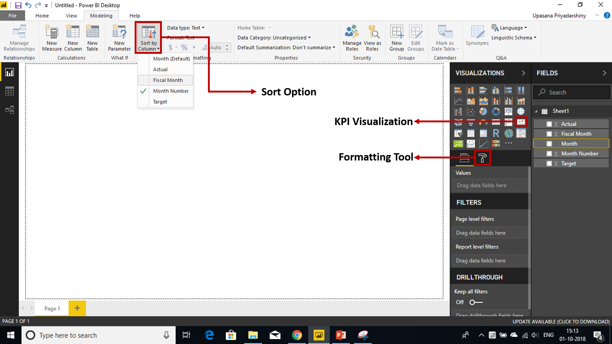 Sorting and Formatting a KPI - Power BI KPI - Edureka