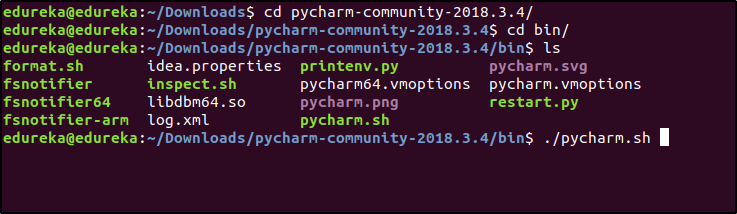 Running PyCharm-macchanger-Edureka