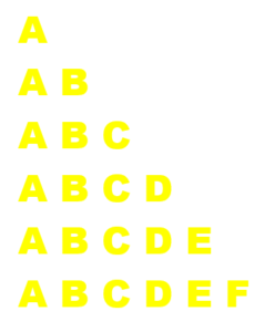 Right Alphabetic triangle 