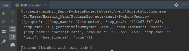 Output - Python JSON - Edureka