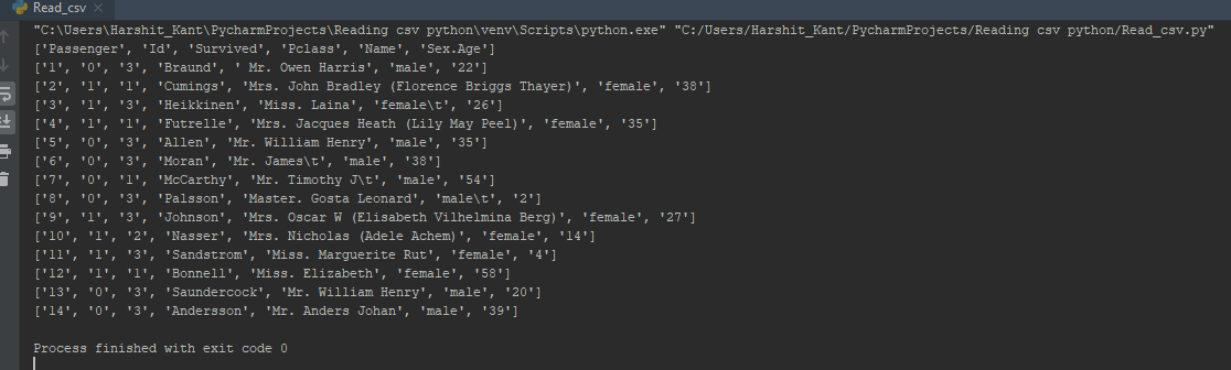 在Python中读取CSV文件