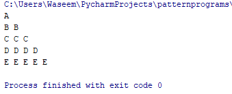 character pattern- python pattern programs-edureka