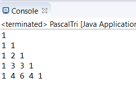 Pascal Triangle in Java