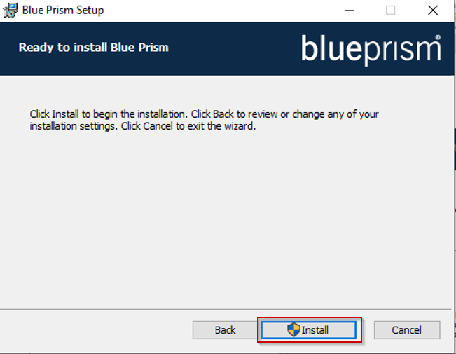 Begin Installation - Blue Prism Installation - Edureka