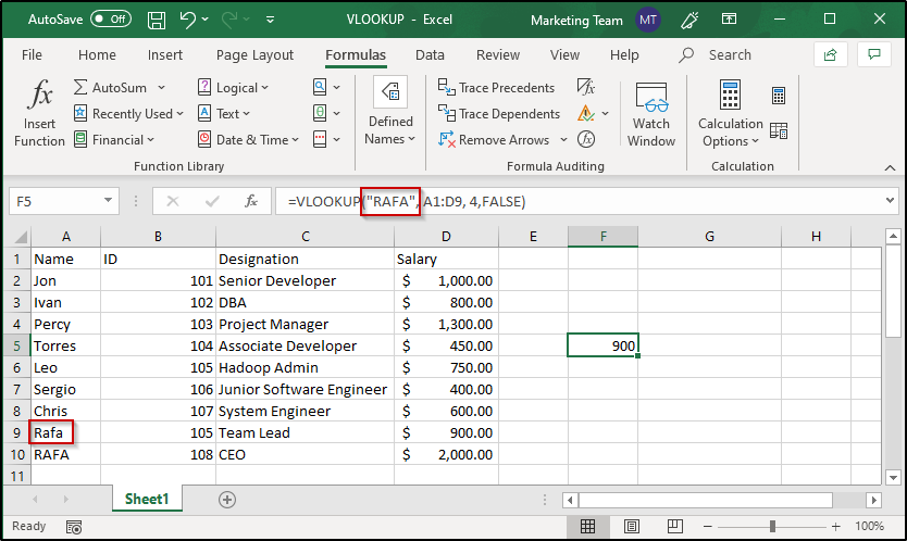 Case sensitivity VLOOKUP-Edureka