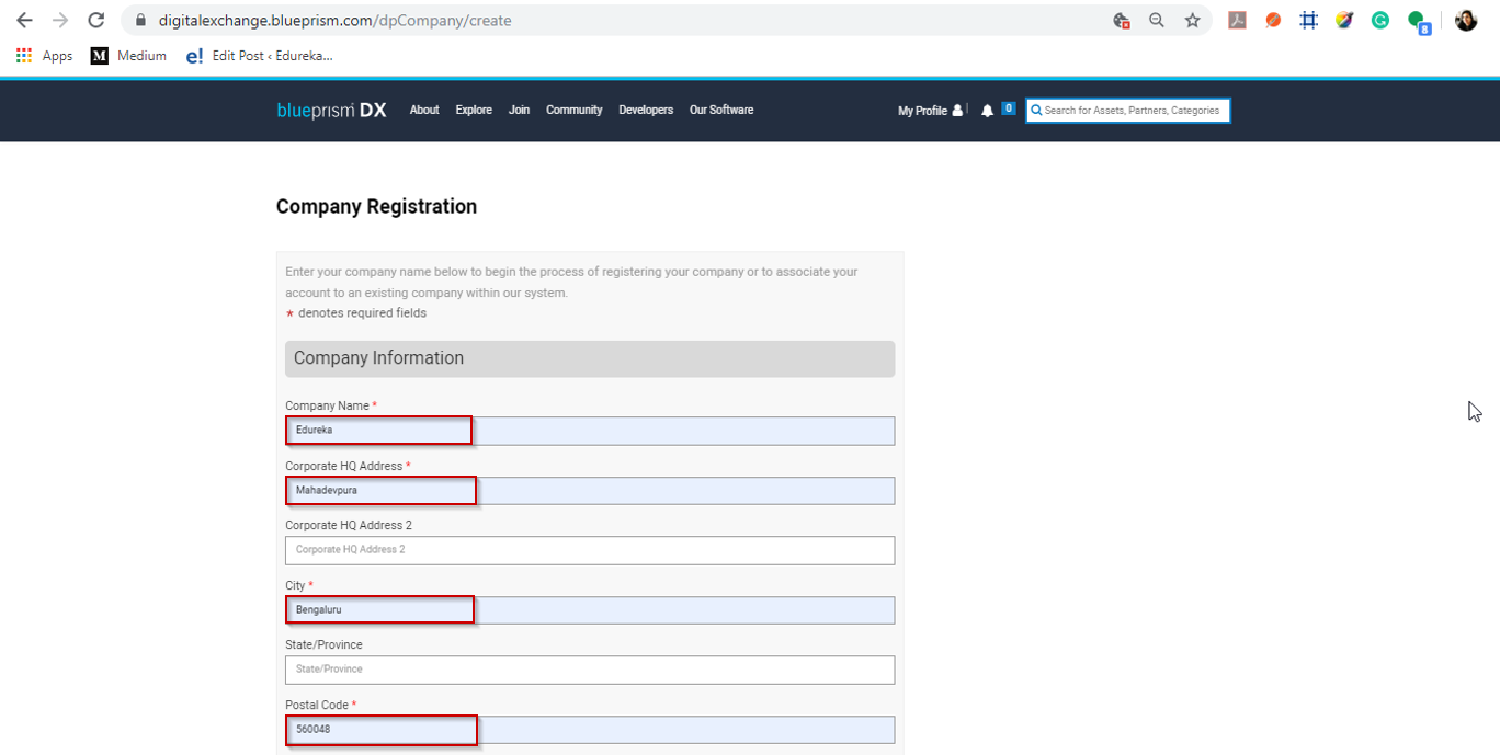 Company Information - Blue Prism Installation - Edureka