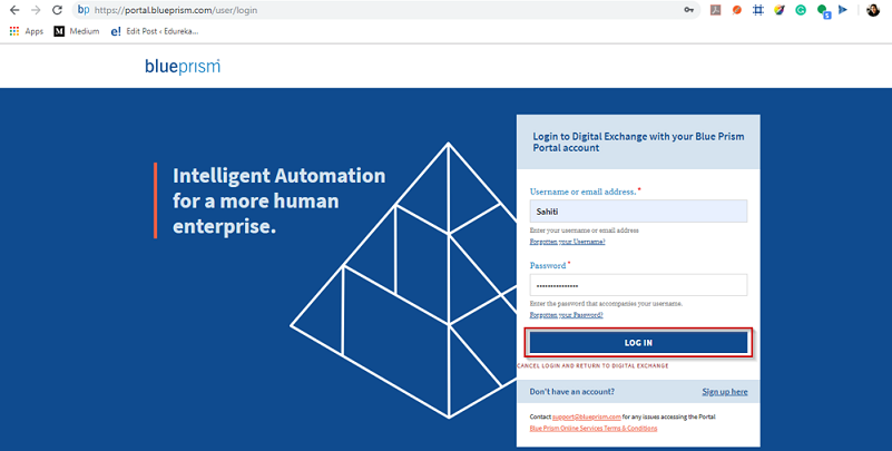 Login - Blue Prism Installation - Edureka