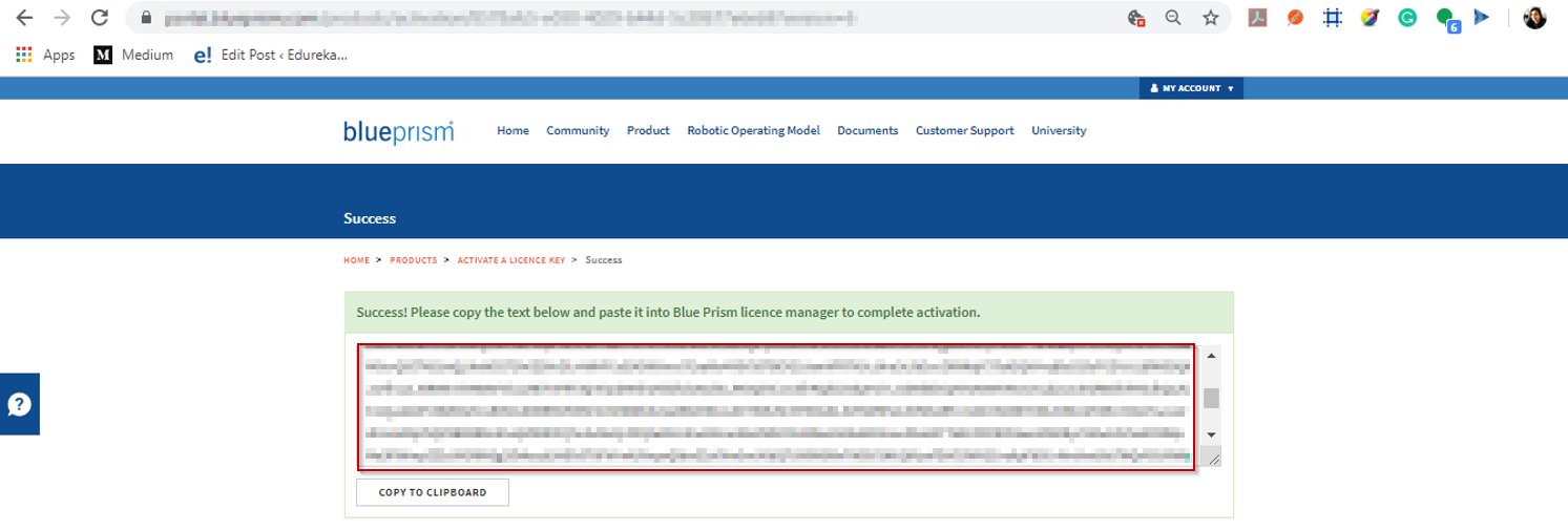 Validation Code - Blue Prism Installation - Edureka