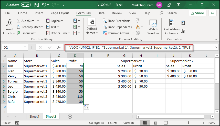 multiple tables vlookup4-Edureka