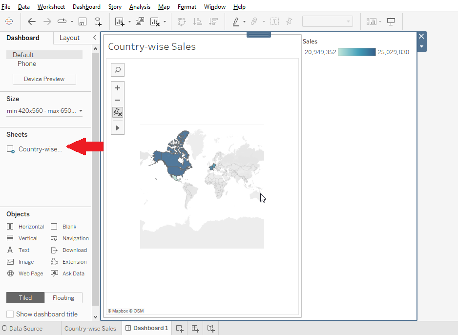 adding sheet to dashboard