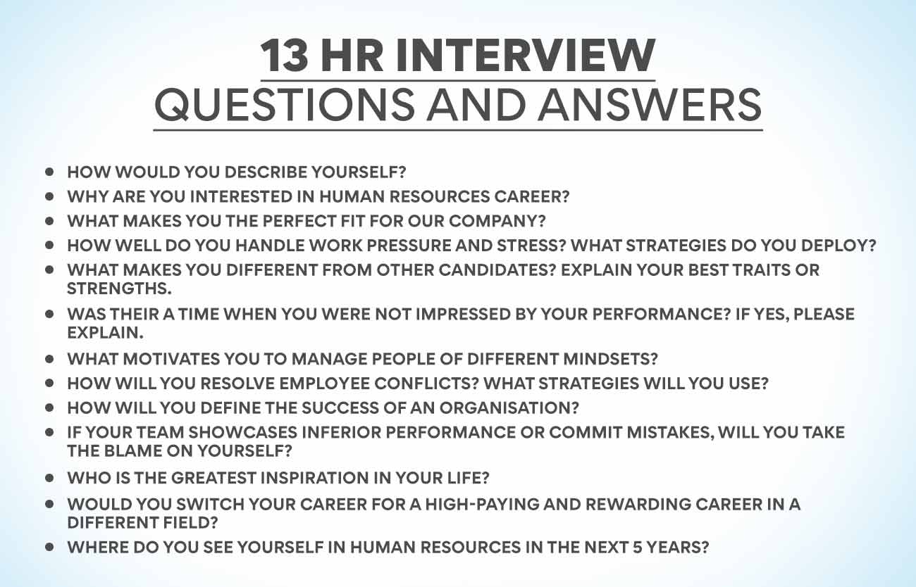 Top 13 HR Interview Questions And Answers For Freshers Edureka