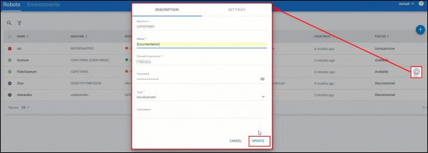 Orchestrator robot clearance